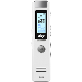 京聪商城爱国者（aigo） R6611录音笔专业微型 高清远距降噪 MP3播放器 学习/会议适用 8G 白色 总代理批发