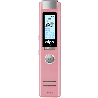 京聪商城爱国者（aigo） R6611录音笔专业微型 高清远距降噪 MP3播放器 学习/会议适用 8G 粉色 总代理批发