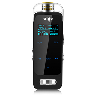 京聪商城爱国者（aigo）R6635 录音笔专业 微型 高清远距降噪正品 触摸屏幕 8G 黑色总代理批发